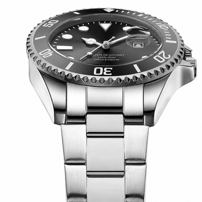 Men's Analog Quartz Watch – Stainless Steel, Round Case, Luminous, Waterproof 30M