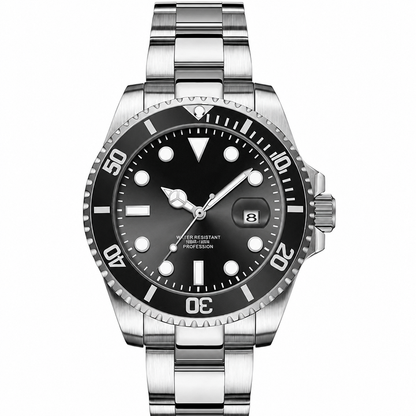 Men's Analog Quartz Watch – Stainless Steel, Round Case, Luminous, Waterproof 30M