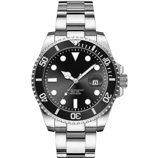 Men's Analog Quartz Watch – Stainless Steel, Round Case, Luminous, Waterproof 30M